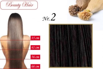 BeautyHair, Keratin Bond Hair Extension, Nr.2, 66 cm, Straight