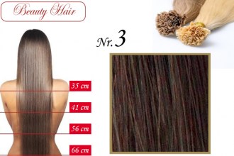 BeautyHair, Keratin Bond Hair Extension, Nr.3, 35 cm, Straight