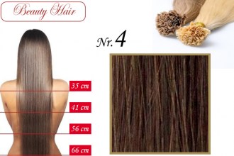 BeautyHair, Keratin Bond Hair Extension, Nr.4, 56 cm, Straight