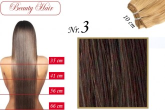 BeautyHair, Weft hair Extension, Nr.3, 56 cm, Staight