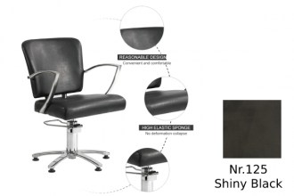 Hairdresser customer chair, 6369-C (color:125, shiny black)