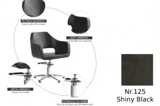 Hairdresser customer chair, 8815-C (color:125, shiny black)