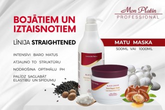 Mon Platin Black Caviar Mask for Straightened Hair, 1000ml