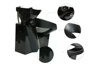 Washing chair, 8031 (color:125, shiny black + black washbasin)